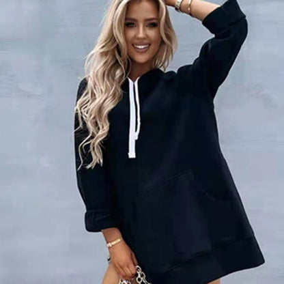 Hoodie Leisure Pocket Motion Solid Color Spring Women Hoodies Long Sleeve Sweatshirt Female Autumn New Fashion Casual CYXX384.