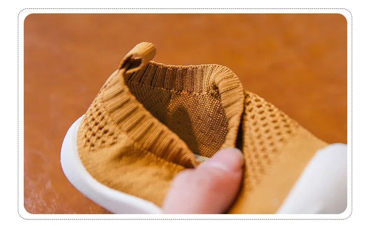 Baby Boys Casual Shoes Toddlers Girls Sneakers Stretch Fabric Kids Shoes Slip-on Soft Anti-skid Children Breathable Baby Flats.