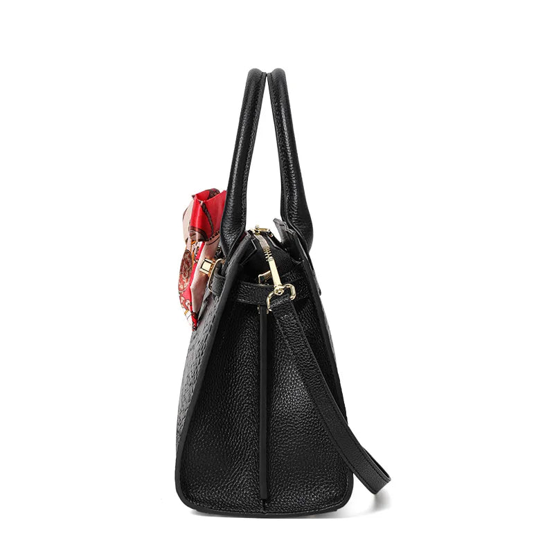 First-layer cowhide bag, red mother's bag, women's bag fashionable handbag, wedding  genuine leather shoulder bag.