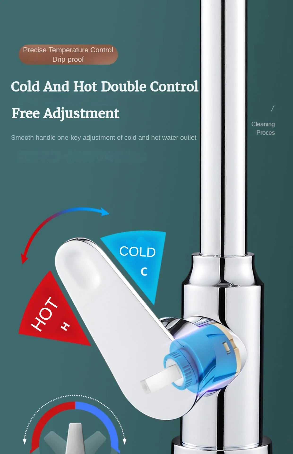 GEGVE Removable Kitchen Faucet  Flexible Head Hot Cold Faucets Tap Tap Mixer Manual Black for Kitchen Sink Adapted To Israel