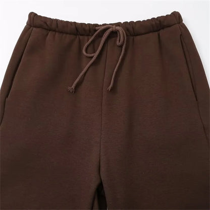 autumn new women's fashionable casual zipper decoration hooded long sleeved sportswear jacket wide leg pants set.