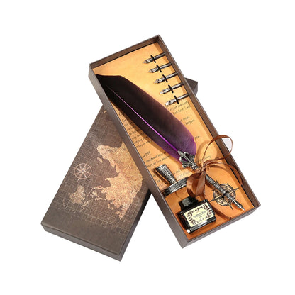 Retro Vintage Kalligraphie Feder Dip Stift Brunnen Stifte Schreiben Tinte Set Kreative Schreibwaren Quill Stift Kunst Liefert Handwerk Geschenke.