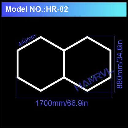Hexagon LED lighting for Garage Barbecue Shop Barbershop Gym Bar Car Detailing Showroom 4S Workshop Ceiling Light Honeycomb Tube.