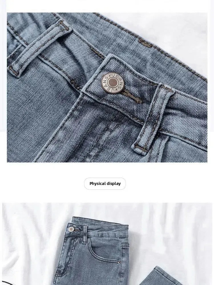 Women's High Waist Elastic Stretchy Jeans Hot Sale Of The Season Autumn New Style Versatile Slimming Pencil Thin Nine Point Pant.