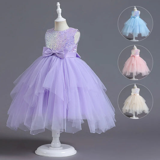 2025, lila Mädchen-Partykleider für Kinder, Mädchenkleider, Performance, Junior-Kleid, Hochzeit, Abend, Abschlussball, Urlaub, Rock, Kostüm.