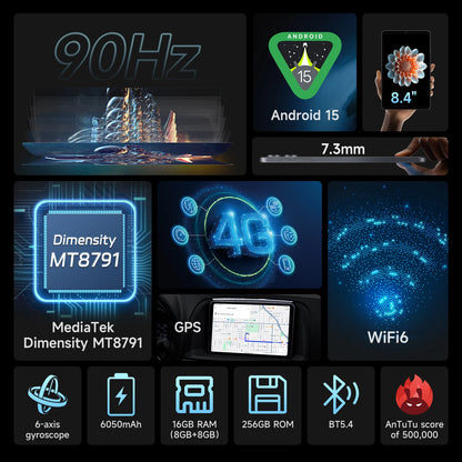 ALLDOCUBE iPlay70 mini Pro Tablet 8.4" 90Hz Display MT8791 16GB（8GB+8GB Virtual）RAM 256GB ROM 4G LTE 6050mAh Android15.