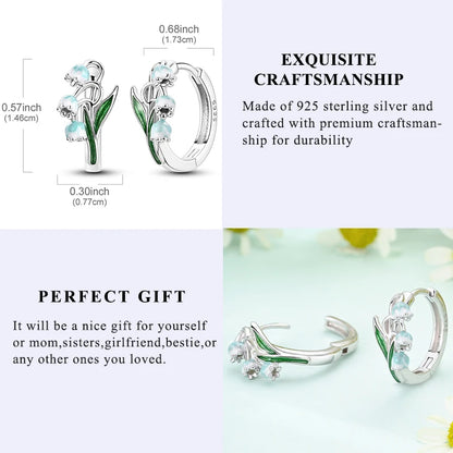 2025 New 925 Sterling Silver Hoop Earrings Flowers Zircon Drop Earrings Stud For Woman Fine Birthday Wedding Party Jewelry Gifts.