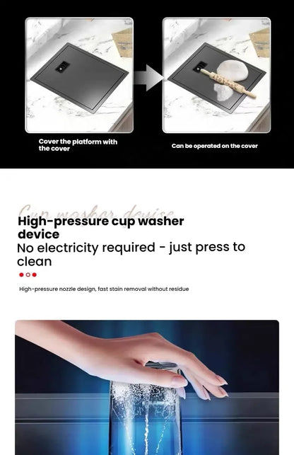 Household Small Hidden Kitchen Sink Stainless Steel Bar Wash Vegetable Basin With Cover Plate and Cup Washer Mini Single Slot