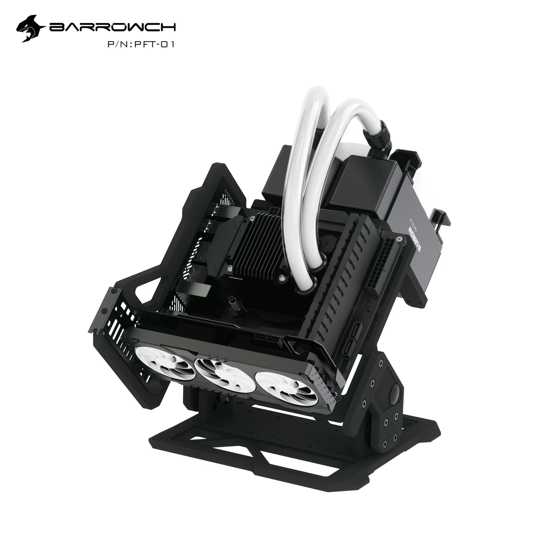 Barrowch ITX Open Frame Aluminum Alloy Water-cooling Computer Case DIY Adjustable Angle PFT-01.