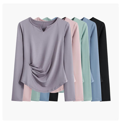 DRUR Autumn Yoga Set 2 Piece Sportswear Outfit Women Long Sleeve Workout Top High Waist Leggings Suit Tennis Sets 2pcs Tracksuit.