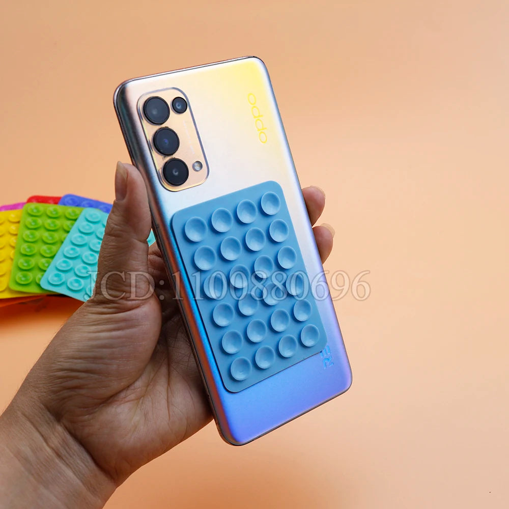 1 piece Strong Grip Phone Holder Adhesive Silicone Suction Phone Case Mount Anti-Slip Hands-Free Sticky Cell Phone Grip Stands.