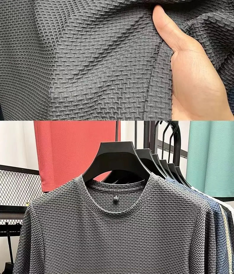 Summer Mesh Ice Silk T-shirt Men's Short Sleeve Round Neck 2023 New Half Sleeve Men Thin Solid Color Tees Top.
