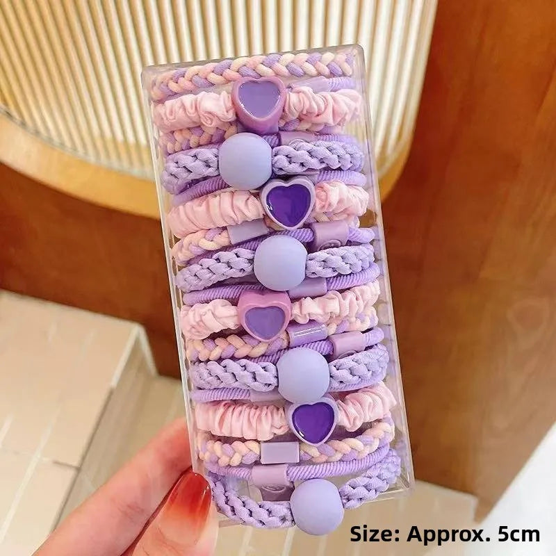 Korean Style Simple Children's Hair Ties Colorful Elastic Bands High Aesthetic Value for Girls Bun Tail Hair Bands Girls Hair....