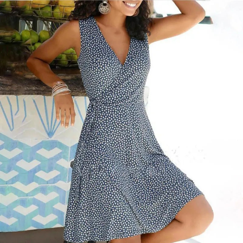 Kleider für Frauen 2025, lässig, Übergröße, Damen, Blumenmuster, Wickelkleid, V-Ausschnitt, Midikleid, A-Linie, Swing, Flügelärmel, Midi, Vestidos de Fiesta.