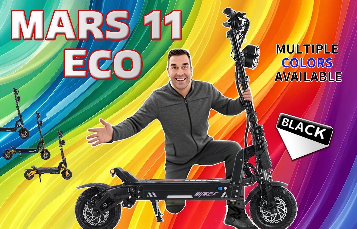 GSPACE MARS11 GTR Electric Scooter 2000*2W Motor 72V45Ah Battery Escooter  11 inch City tires E-Scooter.