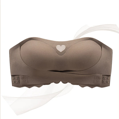 Women's Invisible Strapless Bra Front Buckle Design Anti-Slip Small Chest Gathering Markless All-match Beautiful Underwear