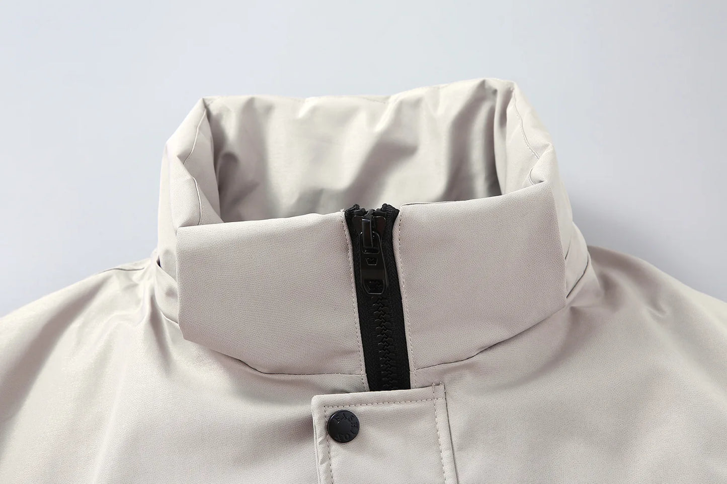 Compass Top Patch Italian Luxury Style  men's Solid color pointy collar single-breasted quilted jacket Nylon Grade 3 waterproof.