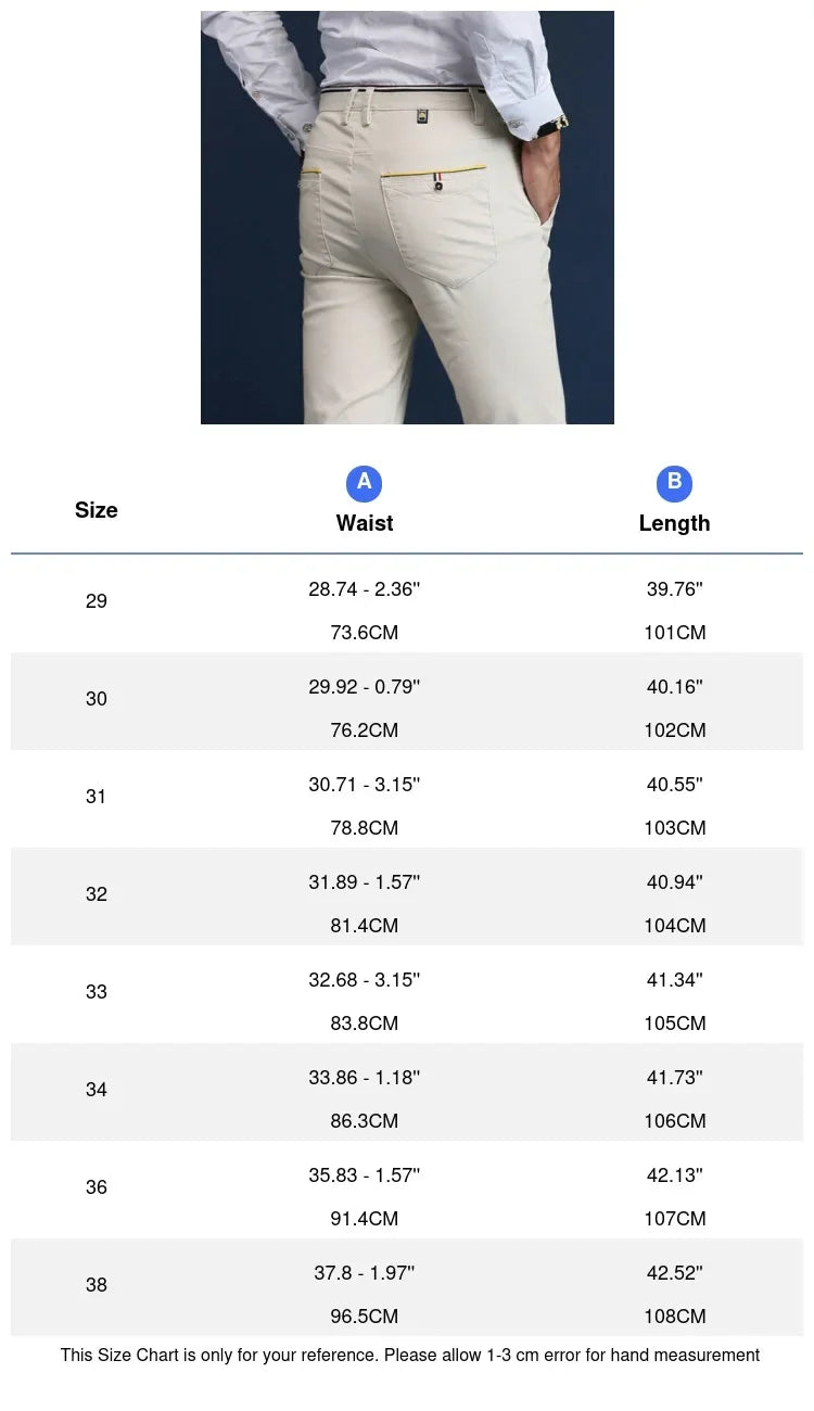 Classic Style Men Spring Summer Thin Casual Pants Fashion Business Cotton Solid Color Office Trousers High Quality Men Trousers.