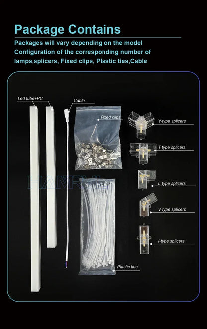 Hexagonal ceiling light BarberShop Car Garage LED Light 6500k LED tube for Gym Bar Hair Salon Library Workshop Auto Body Repair.