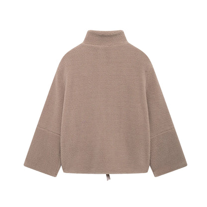 Winter Fleece frauen Mantel Zipper Stehkragen Lose Verdickt Mantel frauen Herbst Warme Neue Casual Trendy frauen Mantel