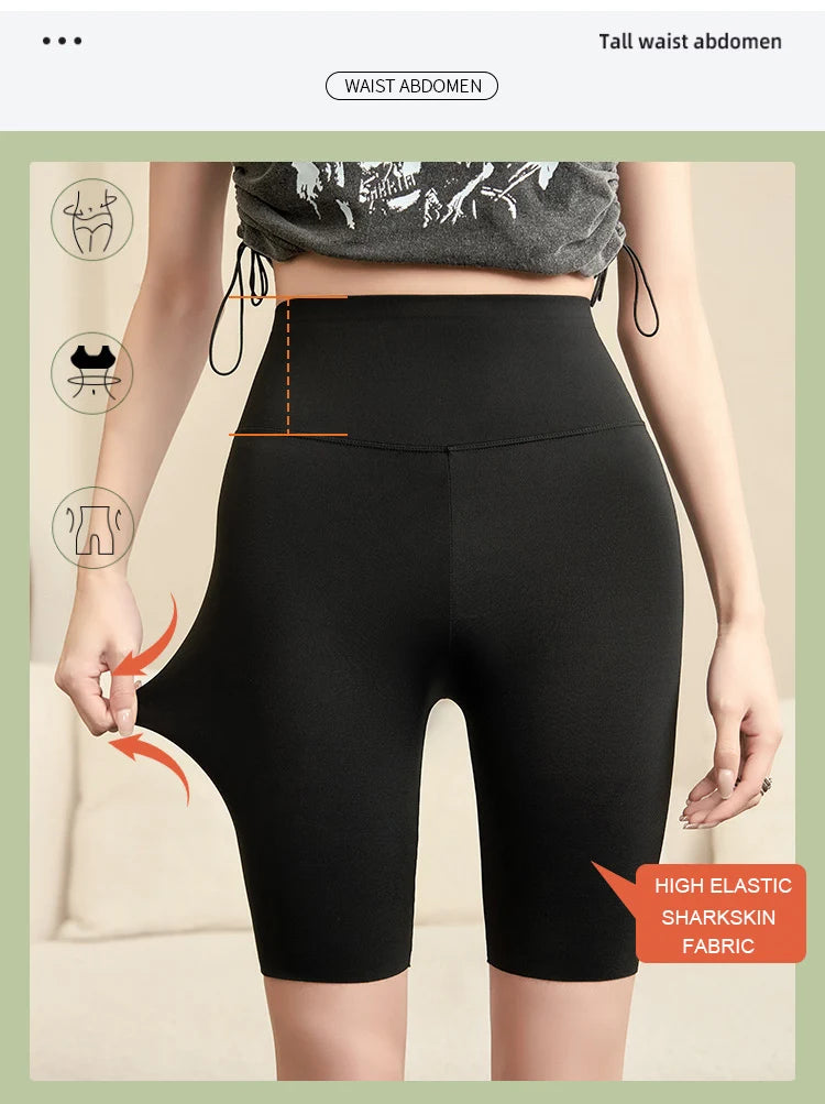 BIVIGAOS Summer Shark Biker Shorts Women High Waist Knee Short Leggings Bodybuilding Sexy Shorts Running Sports Cycling Shorts.