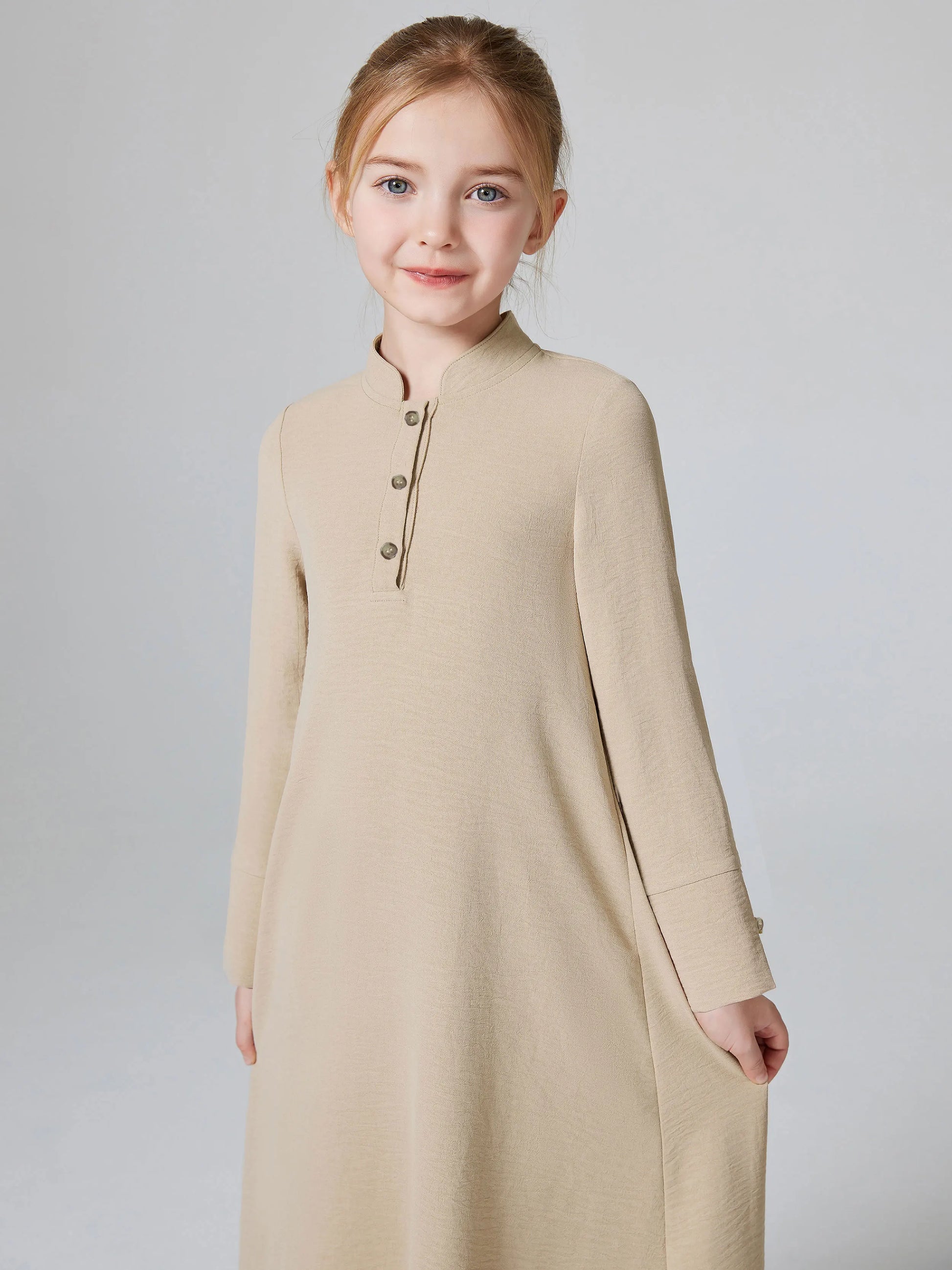 Abaya Ramadan Kebaya Girls 2pcs Muslim Outfits, Long Sleeve Dress + Hijab Set, Kids Abayas Girls Dubai Khimar.