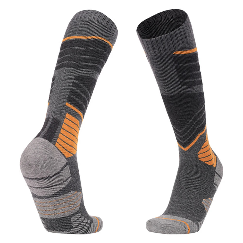 1 Pair Winter Thermal Ski Socks Cycling Soccer Snowboard Socks High Tube Stockings for Men Outdoor Skiing Cycling Running Hiking.