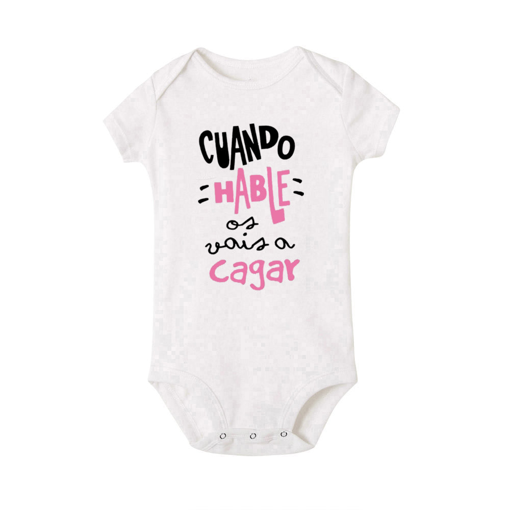 When I Talk You Mess Up The Gift Print Baby Strampler Säuglingsbodysuit Baby Niedliche Kleidung Neugeborene Kurzarm Bodys Kleinkind Geschenk.