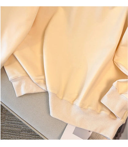 175kg plus size Damen büste Herbst lose Revers Sweatshirt Langarm lässig Top schwarz Aprikose 6xl 7xl 8xl 9xl 10xl 11xl