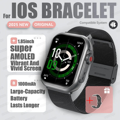 2025New For XIAOMI IOS Watch Ultra2 Smart Watches Women 1000mAh 1.85" AMOLED Full Touch Screen BT Call Ladies Fashion Smartwatch