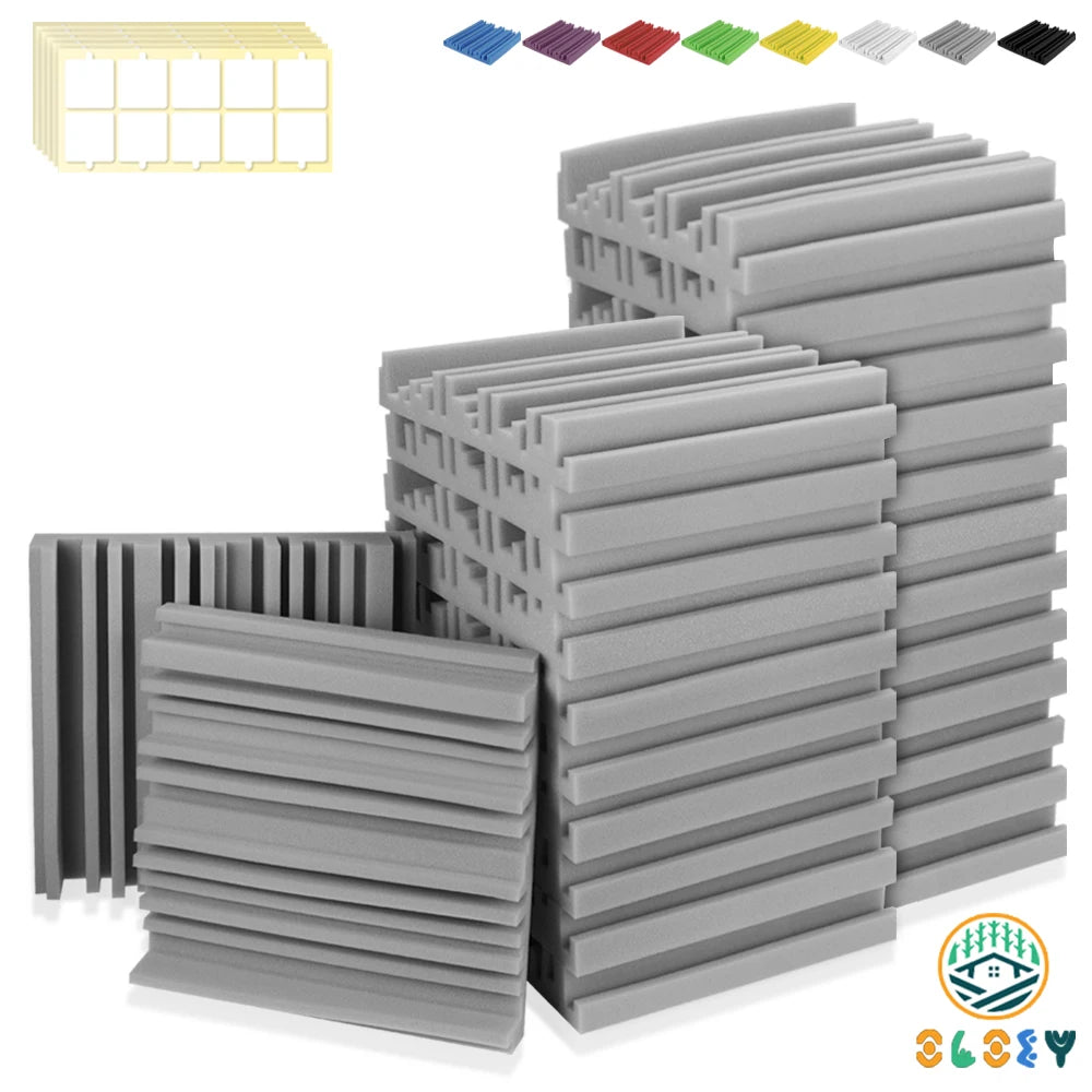 Sound Absorbing Equipment 6/12/24 Pcs, Home Music Noise Isolation Wall Panel, Broadband Acoustic Panels Soundproof Foam Padding