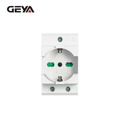 GEYA 16A 220V AC DIN-Schienen-modulare Steckdose – 35 mm, EU/FR/US/BK/IT, industrieller und privater Gebrauch, Netzteil-Adapter-Anschluss.
