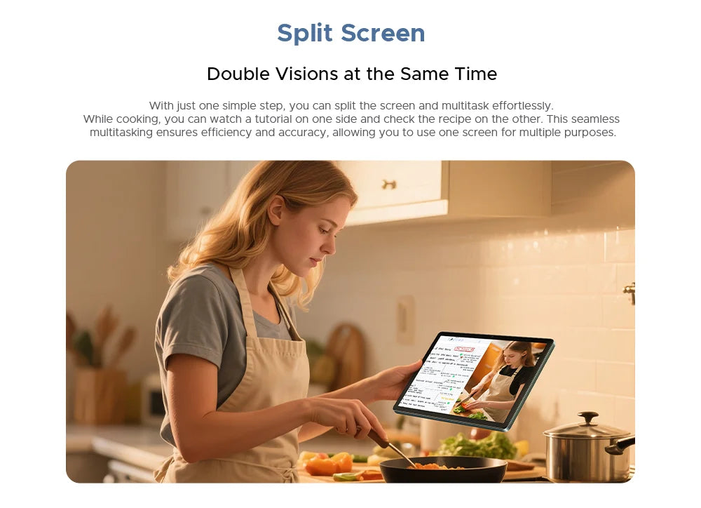 DOOGEE Tab G6 2 IN 1 Smart Tablet PC 11'' Screen Android 15 30GB RAM(6+24) 256GB ROM 8000mAh Battery Dual Speakers Widevine L1