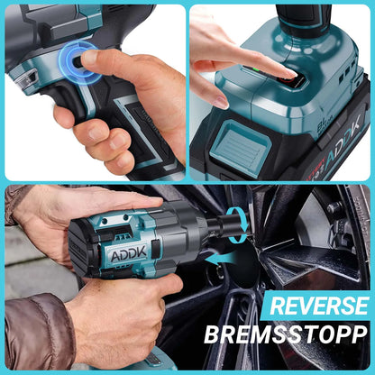 Anajqaqia Elektroschraubenschlüsselsatz, 1600 Nm 6-Gang-Einstellung, 4000 mAh Akku, 21 V Lithium-Akku-Elektroschrauber, Elektrowerkzeuge