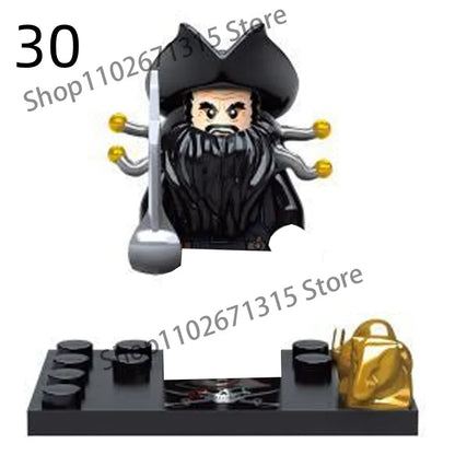 Movies Pirates Of The Caribbean Jack Sparrow Classic Movie Figures Head accessories Building Blocks Toys For Children.