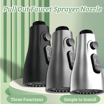 Universal Kitchen Pull Out Faucet Sprayer Nozzle 3 In 1 Durable Water Saving Shower Spray Head Kitchen Sink Shower Spray Head