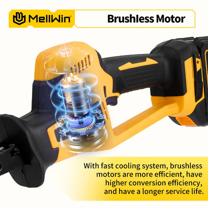 MELLWIN 3600W Bürstenlose Elektrische Säbelsäge Elektrische Kettensäge Säbelsäge Tragbare Power Schneiden Werkzeug Für 21V 18v Batterie
