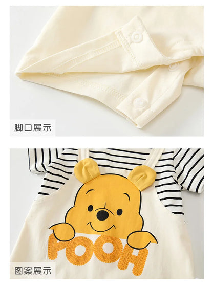 Neugeborene Kleidung Cartoon Winnie the Pooh Bequemer und weicher Sommer Jungen und Mädchen 0-24 Kurzarm Baby Overall.