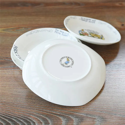 Bone china rabbit series dinner plate ceramic soup plate vegetable plate.