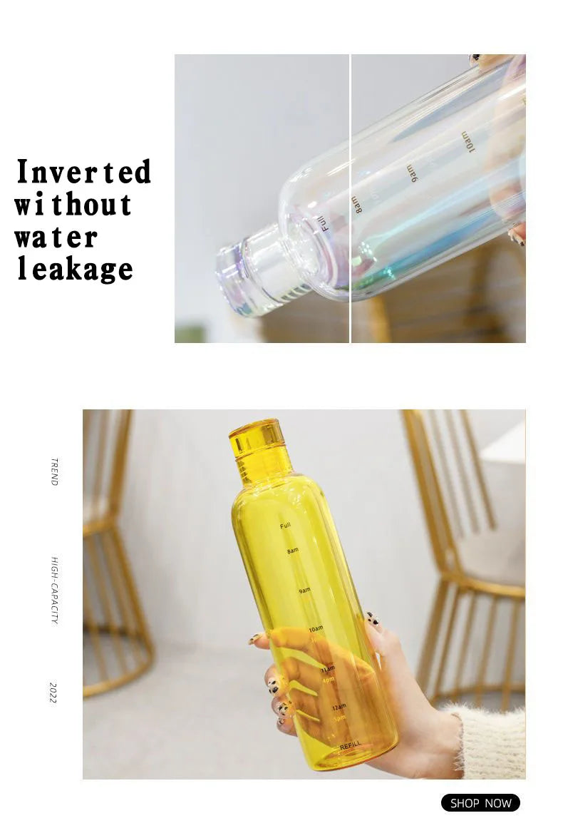 water bottle High-value colorful time scale cup red cute drinking water target bottle ins simple water cup my gourd man bottles.