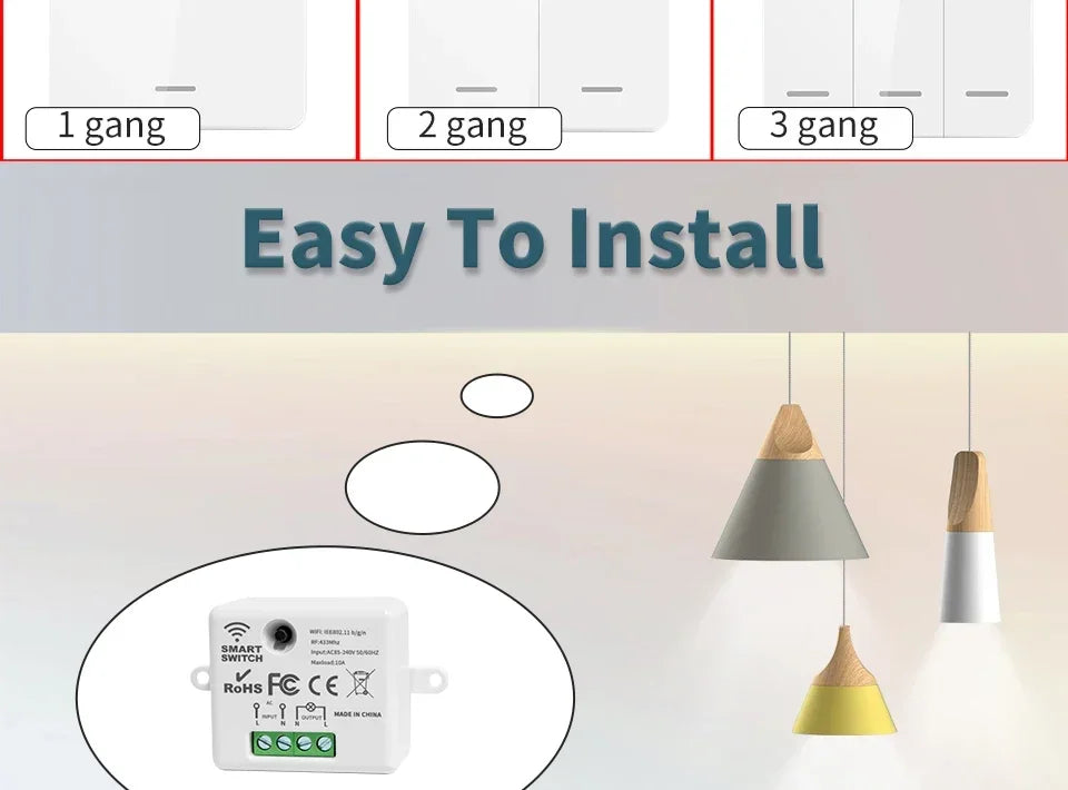 Drahtlose RF433MHz Fernbedienung Smart Switch 110V 220V 10A Relais Empfänger Wand Panel Schalter Led Lampe Fan EIN/AUS Licht Schalter.