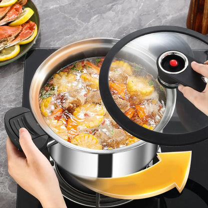 Portable Pressure Cooker Fast Cooking Stew Pot Pressure Cooker Stainless Steel Fast Cooking Multifunctional Kitchen Accessories.