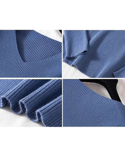 2025 mode V-ausschnitt Elastische Grundlegende Top Neue Frauen Pullover Herbst Winter Langarm Pullover Weibliche Winter Solide Strick Jumper.