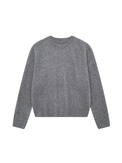 TRZA-Damen Soft Touch Übergroßer Strickpullover, O-Ausschnitt, lange Ärmel, weibliche Pullover, schicke Tops, Mode.