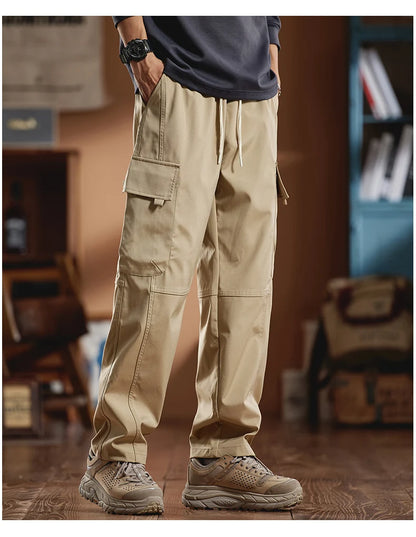 New in Tall Men Cargo Pants Elastic Waist Extra Long Length 115cm Male Waterproof Trousers Lengthened Slim Thin Leg 190cm 200 Cm.