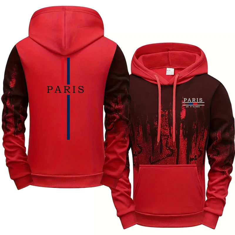 Paris Fashion Tracksuit Hooded Sweatshirt Sweatpants City Vibe Hoodies 2 Piece Set Autumn Winter Men's Daily Casual Sport Outfit.