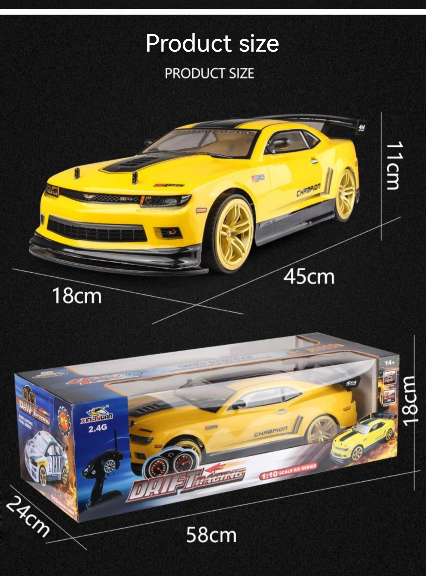 1: 10 4wd 70km/H Remote-Controlled Drifting Car Drifting Wheel Anti-Collision Off-Road Racing Car Remote-Controlled Off-Road
