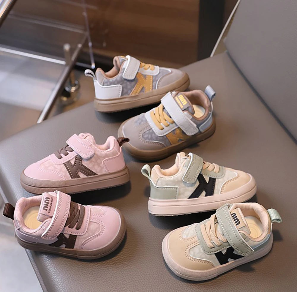 2025 Designers Kid's Sneakers PU Leather Waterproof Infant Baby Toddler Shoes Ergonomics Girl's Sneakers Children's Sport Shoes.