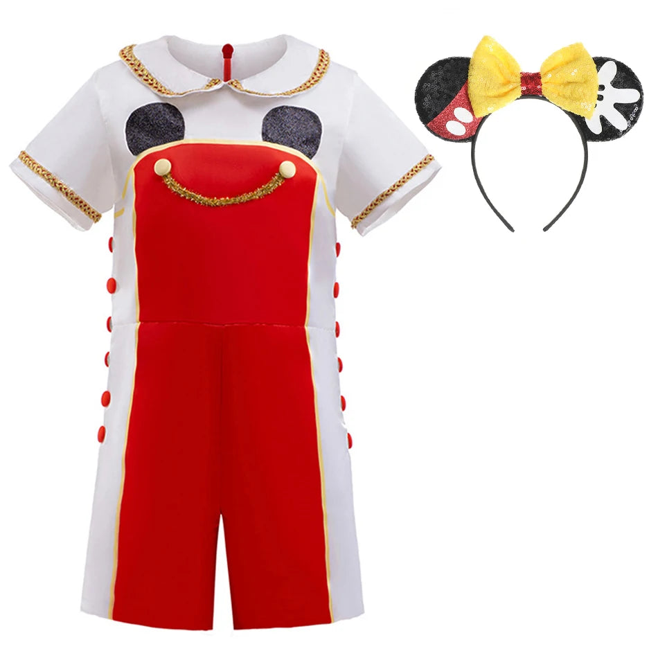 Kleinkind Disney Mickey Minnie Maus Cosplay Kleid Baby Mädchen Jungen Polka Dot Outfits Kinder Halloween Geburtstag Nette Kleidung Sets