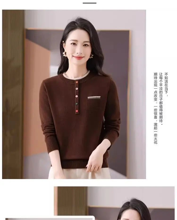 Frauen Kleidung Lose Mode Pullover Herbst/Winter Warme Elegante Gestrickte Langarm Pullover Dame Casual Oansatz Alle-spiel top.